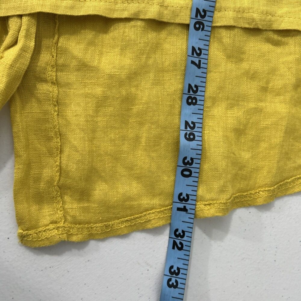 Terzo Millennio Blouse Womens Medium Mustrad Hi Lo Back Button Langenlook Summer - Picture 7 of 7